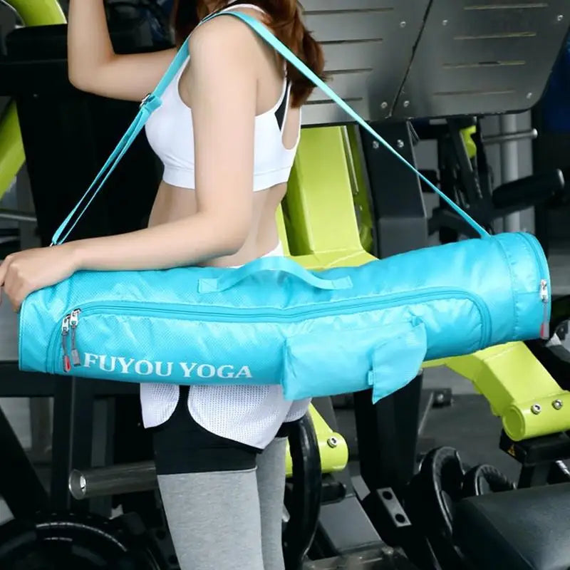 Large-Capacity Nylon Yoga Mat Storage Bag – Lightweight Multifunctional Fitness Mat Holder for Women