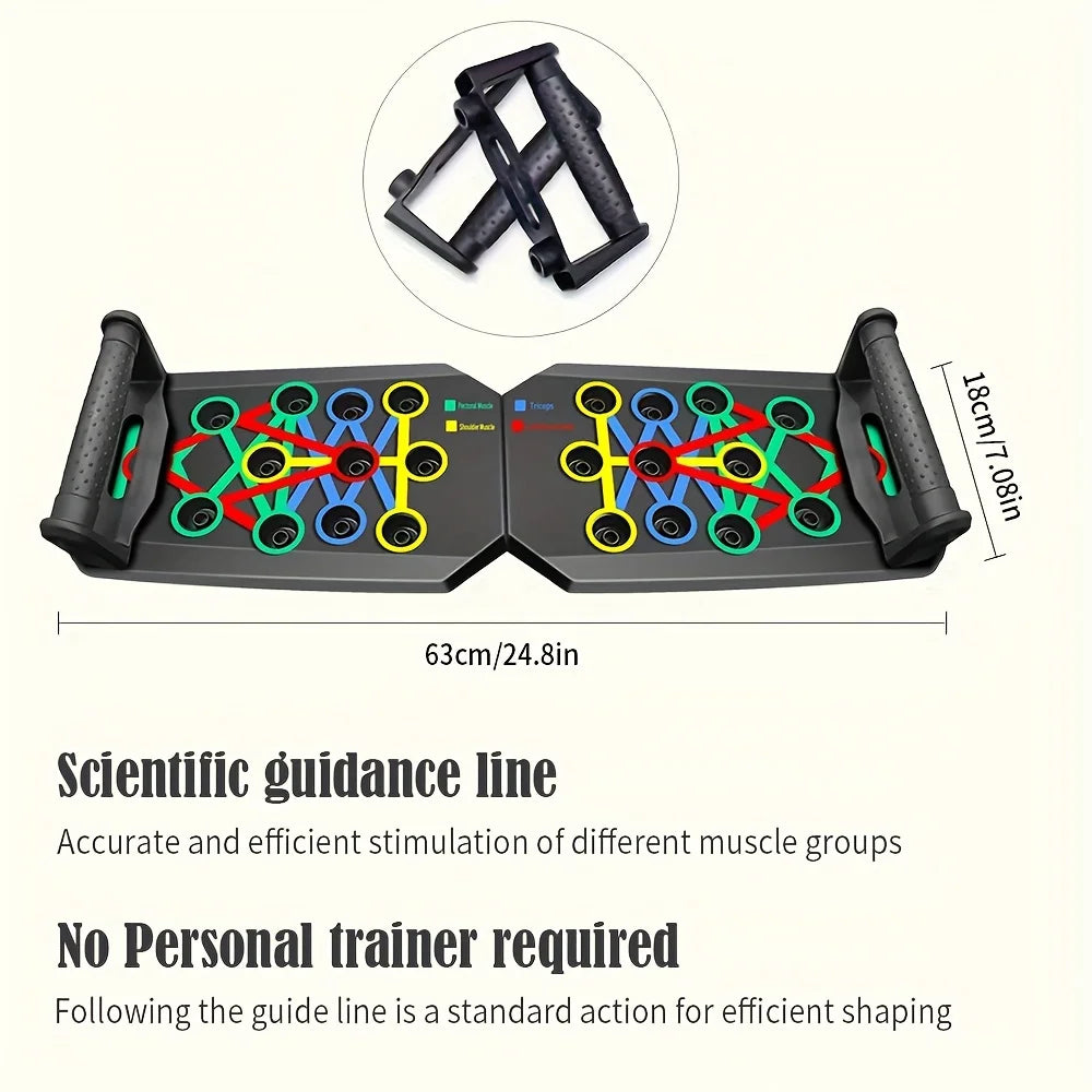 Portable Folding Push-Up Board – Multi-Functional Anti-Slip Fitness Mat with Handles for Chest, Arms & Core