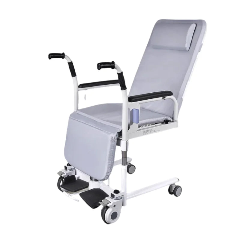 2-in-1 Bed Fold Chair with Hydraulic Lift – Paralyzed & Disabled Elderly Nursing Transfer Chair with Walker Support