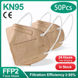 FFP2/KN95 Black Face Masks – 5-Layer Protective Respirator for Adults (10–200pcs, CE Certified)