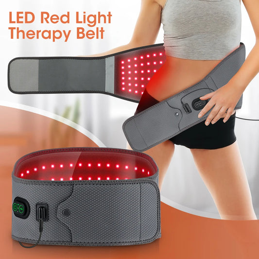 LED Red Light Therapy Waist Belt – 120 LEDs with 660nm & 850nm Near Infrared for Pain Relief & Muscle Recovery