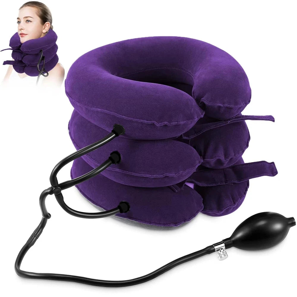 nflatable Cervical Neck Stretcher – Home Spinal Traction Device for Pain Relief & Muscle Strain Recovery