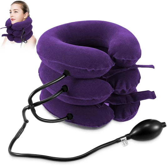 nflatable Cervical Neck Stretcher – Home Spinal Traction Device for Pain Relief & Muscle Strain Recovery