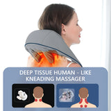 Foreverlily Wireless Neck and Shoulder Massager – Heated Kneading Massage Shawl