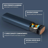 7-Day Premium Aluminum Pill Organizer – Large Capacity Weekly Pill Box for Vitamins, Supplements & Medicine