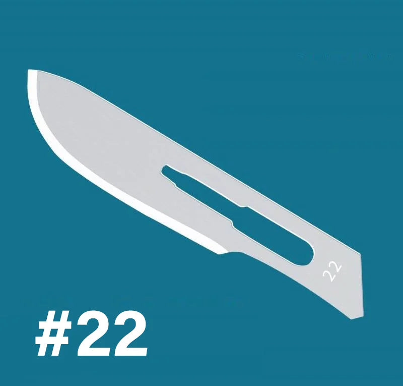 100PCS Sterile Dental Surgical Blades – Carbon Steel Scalpel Knives with Handle for Medical, Beauty, and DIY Repairs