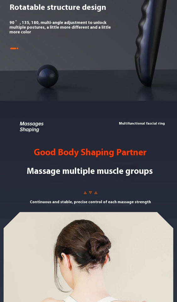 Fascia Massage Gun with Hot & Cold Heads – Adjustable Percussion Muscle Massager