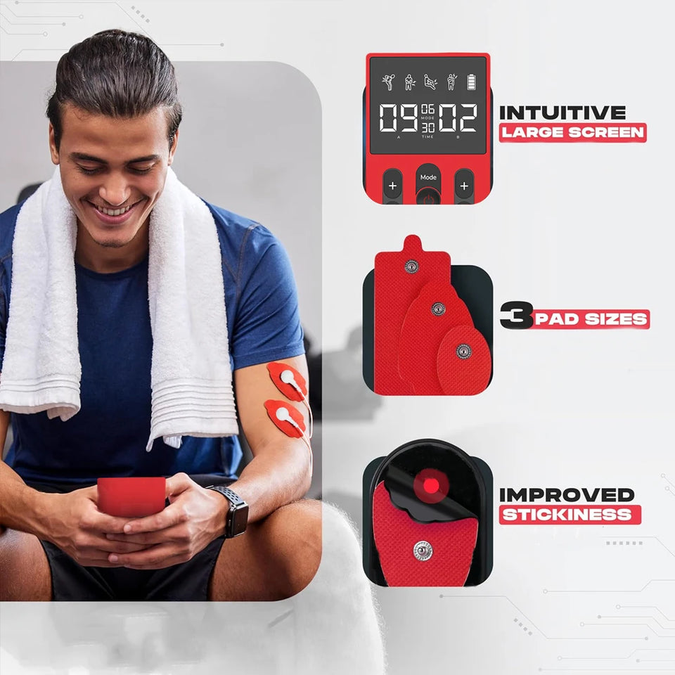 TENS meridian massager EMS multifunctional massager with 12 modes and 36 levels of intensity timed dual channel output massager