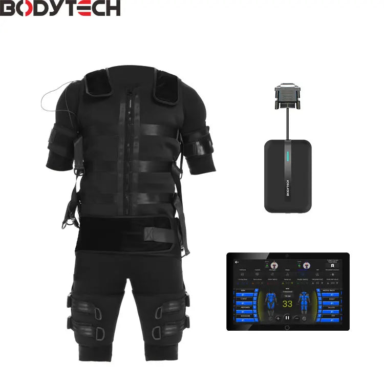 Wireless Smart EMS Fitness Suit – Removable Electro Muscle Stimulator for Back Pain Relief & Weight Loss