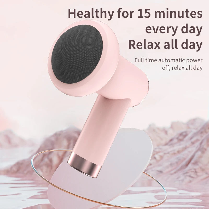 Wireless Charging Massage Gun – Handheld Fat Burning & Muscle Kneading Stick (Pink/White)