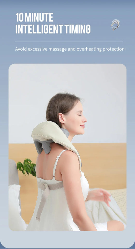 Foreverlily Wireless Neck and Shoulder Massager – Heated Kneading Massage Shawl