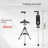 Foldable Walking Stick with Seat – Multi-Functional Non-Slip Crutch Chair for Elderly & Outdoor Use