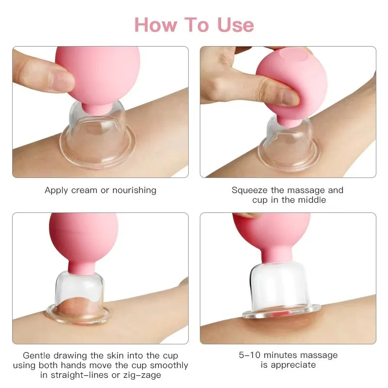 Tuhopeta Vacuum Cupping Glass Jar Cellulite Massager Acupuncture Suction Cup Slimming FatBurning Health Care Chinese MedicalTool