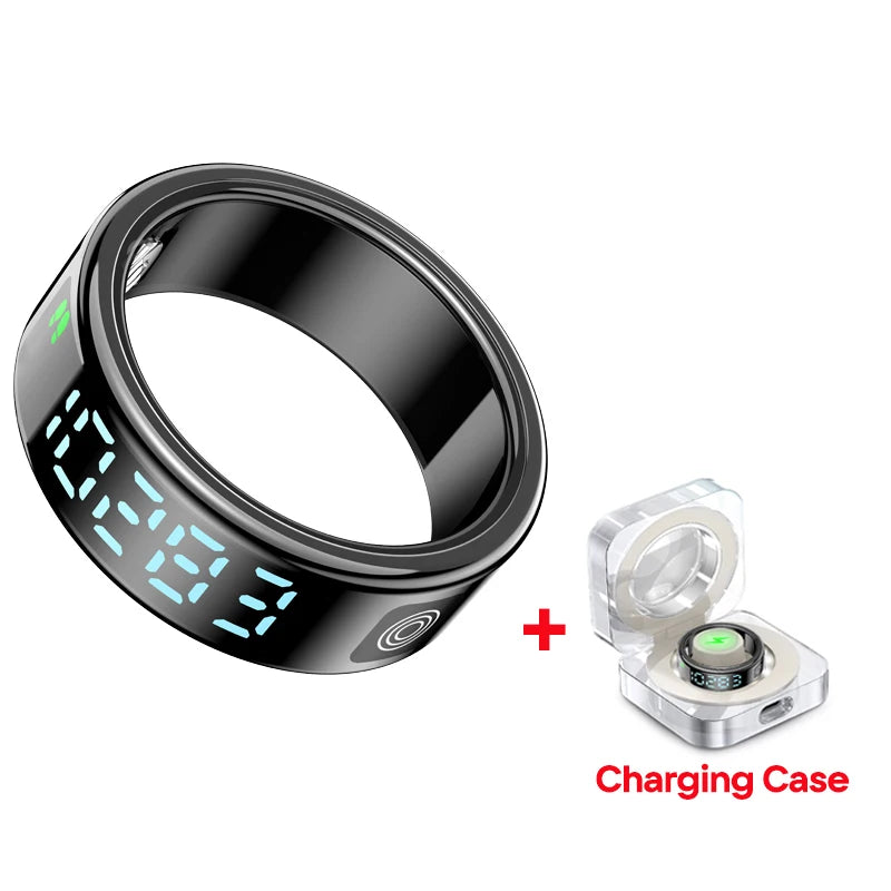 2025 SR08 Smart Ring – LED Display, Heart Rate & SpO₂ Monitor, 5ATM Waterproof Fitness Ring for Men & Women