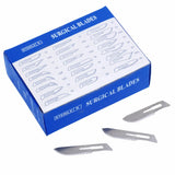 100PCS Sterile Dental Surgical Blades – Carbon Steel Scalpel Knives with Handle for Medical, Beauty, and DIY Repairs