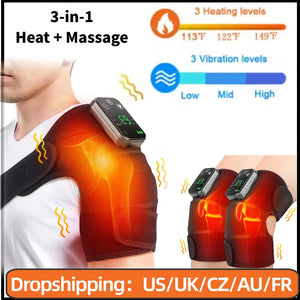 3-in-1 Electric Shoulder Heating Pad with 3-Speed Vibration – Thermal Muscle Relaxation Massager for Shoulder & Neck Care