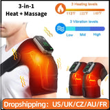 3-in-1 Electric Shoulder Heating Pad with 3-Speed Vibration – Thermal Muscle Relaxation Massager for Shoulder & Neck Care