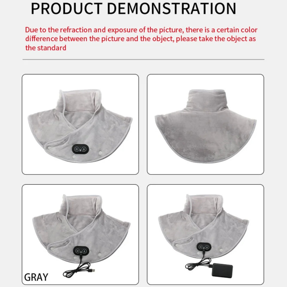 Electric Heating Neck & Shoulder Massager – Vibration and Infrared Therapy Pad for Pain Relief