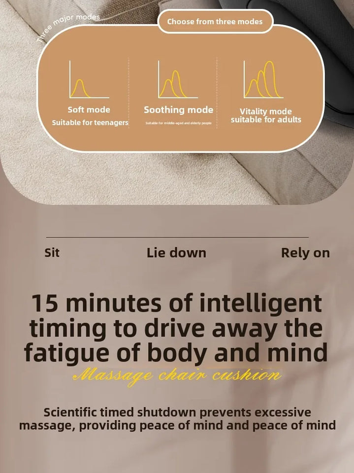 Upgrade Electric Full Body Massage Chair Neck Back Waist Leg Vibration Kneading Shiatsu Cushion Seat Relaxation Trapezius Massag