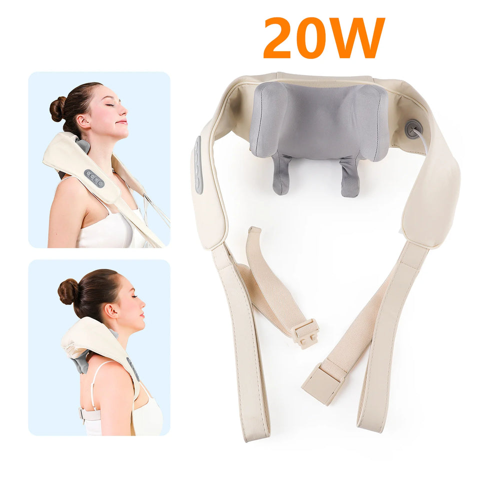 Foreverlily Wireless Neck and Shoulder Massager – Heated Kneading Massage Shawl