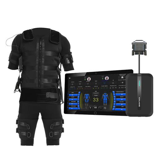 Wireless Smart EMS Fitness Suit – Removable Electro Muscle Stimulator for Back Pain Relief & Weight Loss