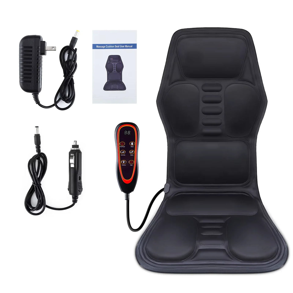 Electric Massage Chair Pad Heating Vibrating Full Body Back Massager Car Chair Cushion Home Office Lumbar With Remote Controls