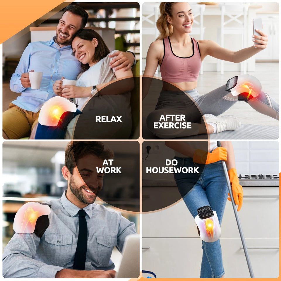 Smart Air Pressure Knee Plate Wireless Traffic Light Knee Massager Compression Airbag Leg Muscle Massage Smart Massager