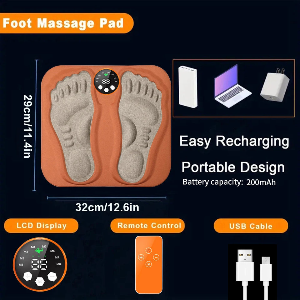 3D Smart Foot Massage Pad RF Remote Feet Massager 8 Modes 29 LevelsImprove Blood Circulation Relax Muscles Slim Legs Foot Pad