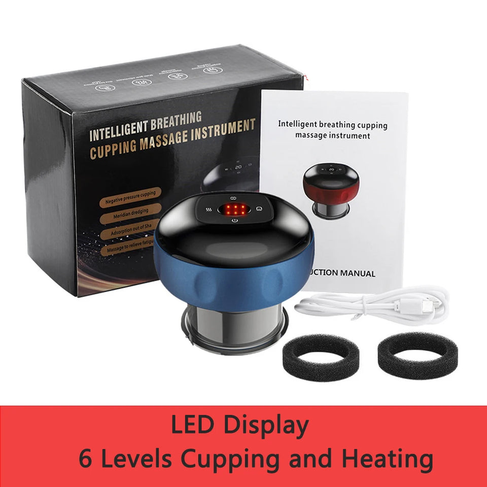 Electric Vacuum Cupping Massager Anti-Cellulite Suction Cups Heating Guasha Fat Burning Skin Scraping Body Slimming