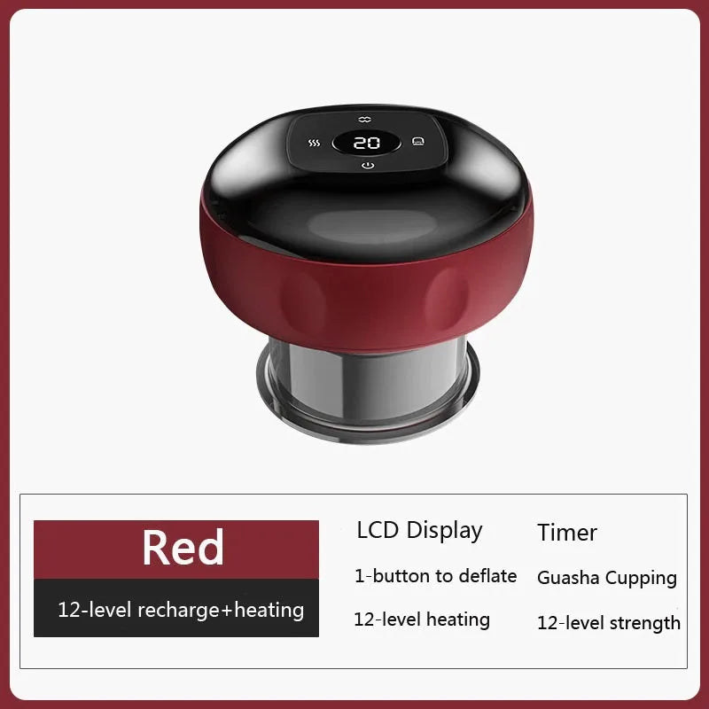 Smart Electric Vacuum Cupping Massager – Heating Suction Cup Device for Body, Back, Neck & Arms