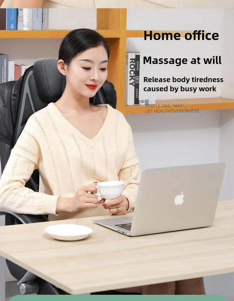 Massage Seat Cushion Cheap With Heating Adjustable Lumbar Airbag Back Massage Chair Cushion for Men and Women Home Office Use