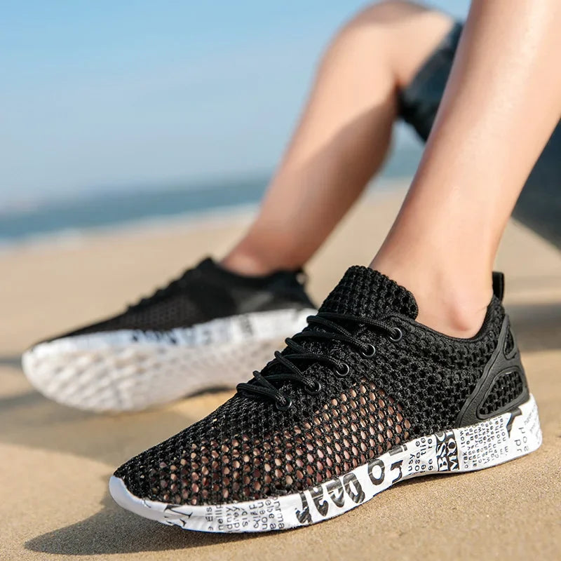 High-Quality Men’s Summer Aqua Shoes – Breathable Air Mesh Sneakers for Beach, Sport & Casual Wear