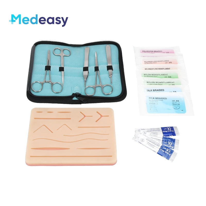 Medical Suture Practice Kit – Surgical Training Set with Skin Pad Model & Tools for Students