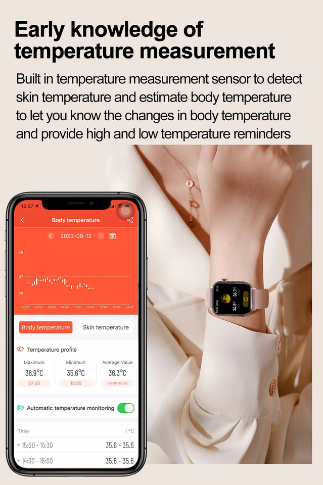 AI Health Diagnostic Smartwatch for Women – Blood Lipid, Uric Acid & Body Composition Monitor with Menstrual Tracker (2025 Model)