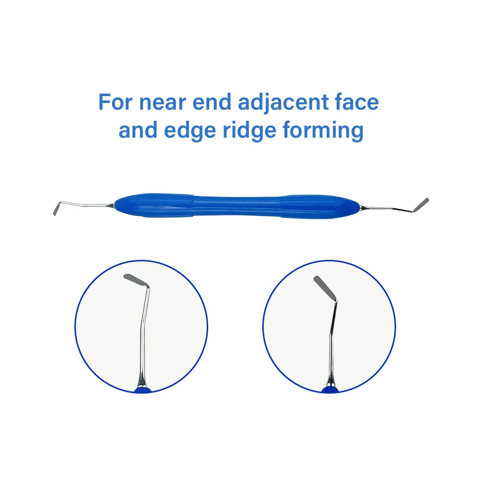 lDental Double-Ended Resin Filler Spatula Set – Stainless Steel Composite Filling Tool with Silicone Handle