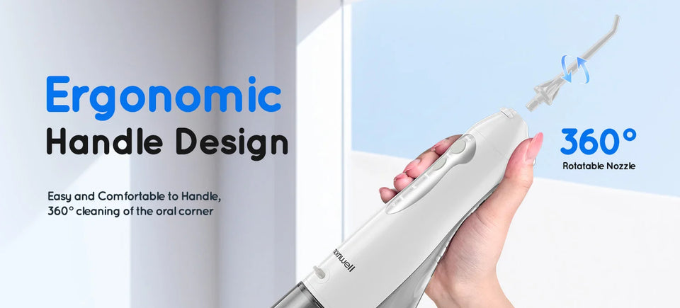 D52 Portable Oral Irrigator & Dental Water Flosser – 300ML, 4 Jet Tips, USB Rechargeable