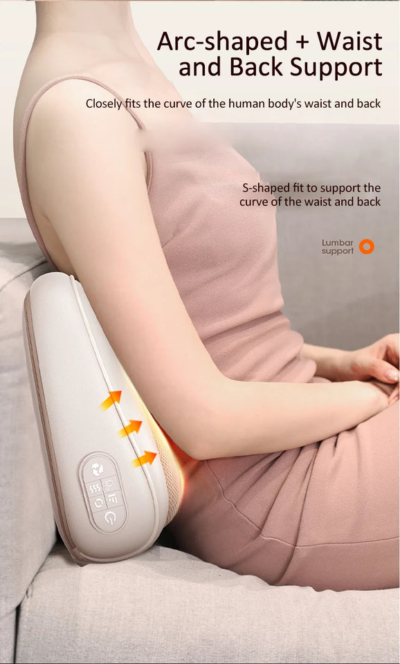 Jinkairui Neck Massage Pillow Cervical Massager Waist Back Shoulder Shiatsu Kneaded Multifunctional Hot Compress Relaxation Gift