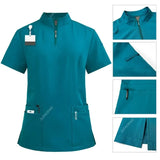 Unisex V-Neck Short Sleeve Medical Scrub Set for Hospital & Dental Work