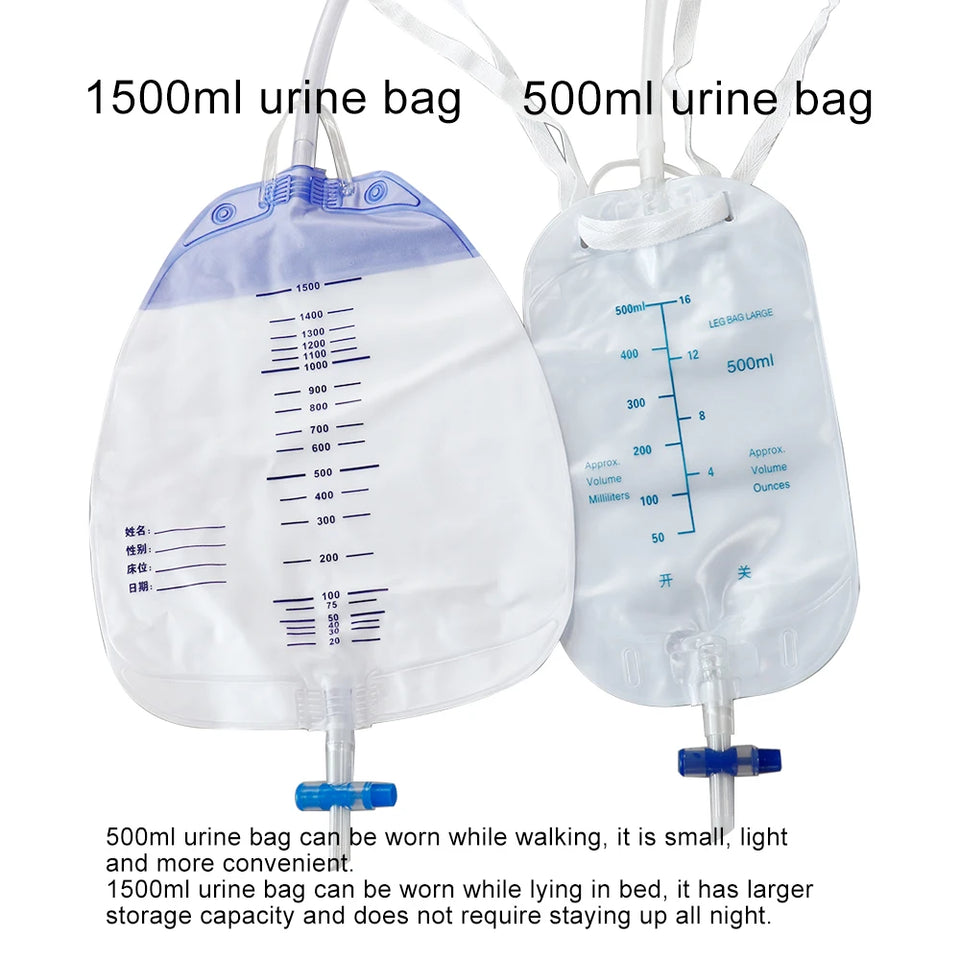Reusable Male Wearable Silicone Urine Bag with Catheter & Drainage System