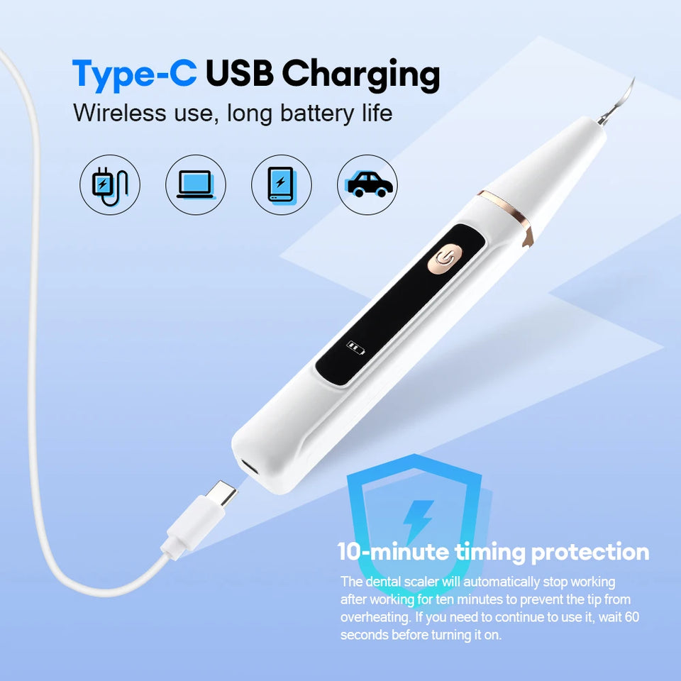 Ultrasonic Dental Scaler – Electric Teeth Cleaner & Tartar Remover for Plaque and Calculus Removal