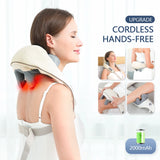 Foreverlily Wireless Neck and Shoulder Massager – Heated Kneading Massage Shawl
