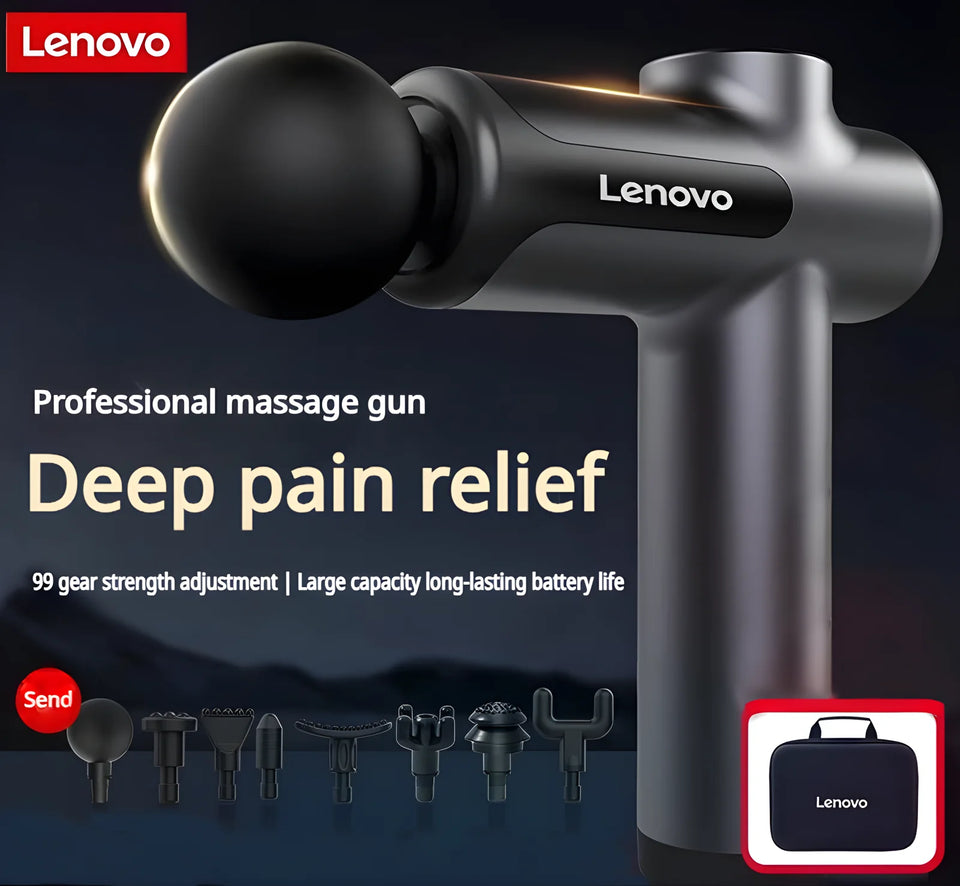 Lenovo Professional Fascia Massage Gun N2/N3 – Deep Tissue Muscle Relaxation with LED Touch Screen & 6–8 Heads