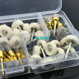 80PCS Dental Prophy Polishing Brush Cups – Alumina, Nylon, Cotton Wool, and Felt Wheels for Professional Dental Cleaning