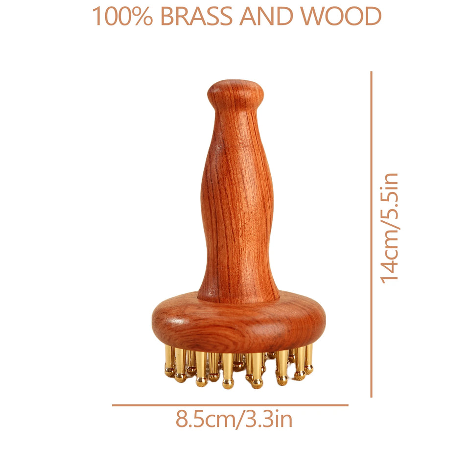 Radiant Skin Savior Lymphatic Detox Face Massager Fades Wrinkles Firms Jawline and Eyes Natural Copper Wood Beauty Tool