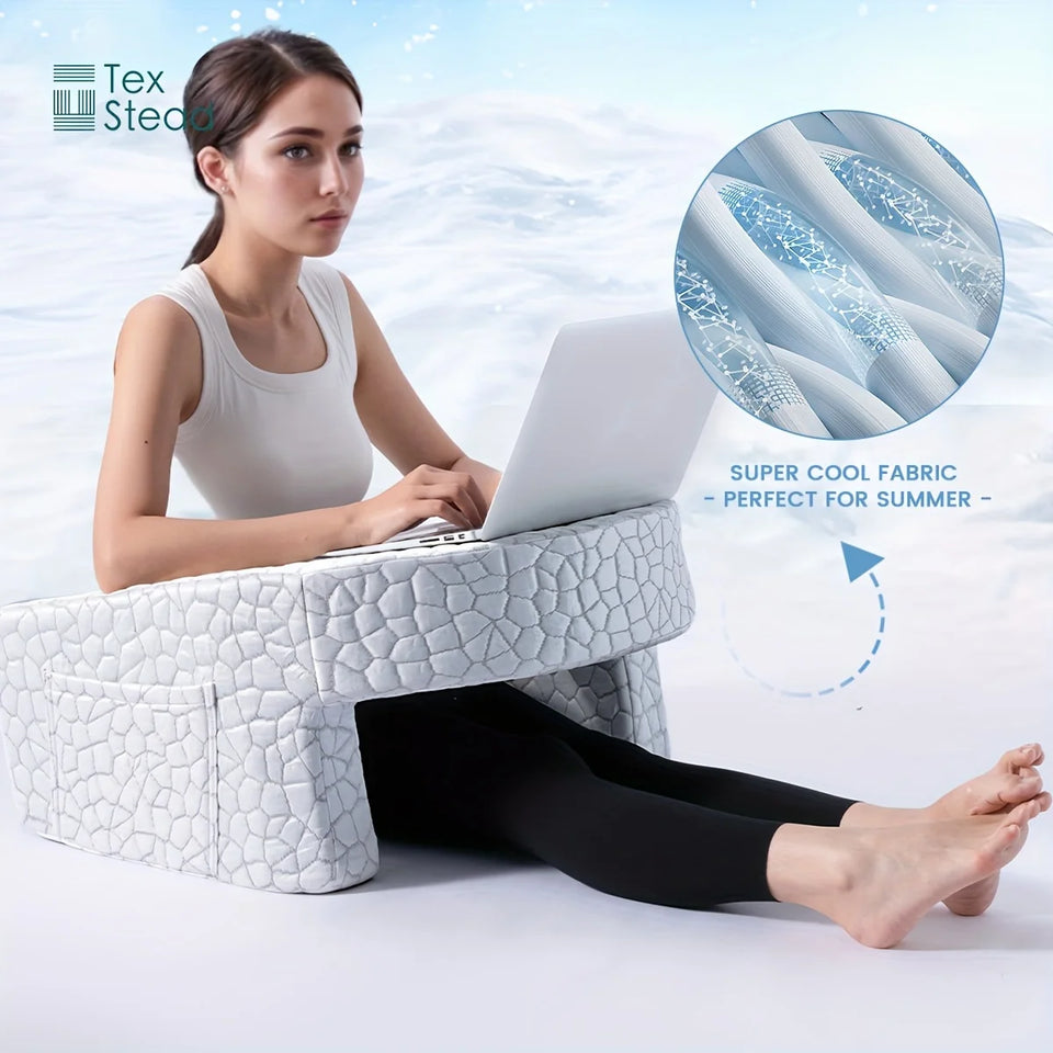 Extra Large Memory Foam Reading Pillow – Bed Rest Back & Arm Support Cushion for Gaming, Working & Relaxation (Removable Cover)