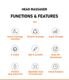 20Massage Heads Orange Scalp Head Massager Red Light Vibrator Octopus Scratcher For Relaxation Stress Migraine