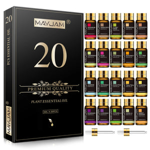 Optimized Product Name: MAYJAM 20-Piece Pure Natural Essential Oils Gift Set – Sandalwood, Lemongrass, Lavender, Bergamot, Eucalyptus, Rosemary & More