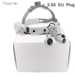 Dental Surgical Loupes with LED Headlight – 2.5X/3.5X Binocular Magnifier with Adjustable 5W Lamp