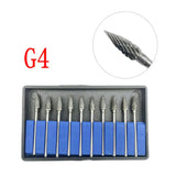 10PCS Assorted Tungsten Steel Dental Polisher Burs – 2.35MM Low-Speed Handpiece Drill Bits for Dental Lab