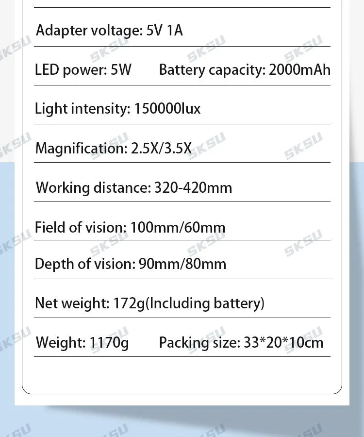 Binocular Dental Loupe with LED Surgical Headlight – 2.5X & 3.5X Magnification